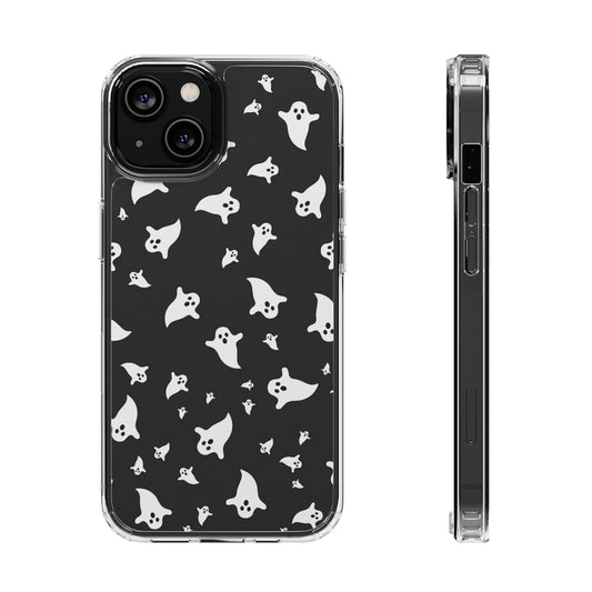 Whimsical Ghosts Pattern Clear Phone Case