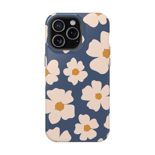 Simple White Floral (Navy)